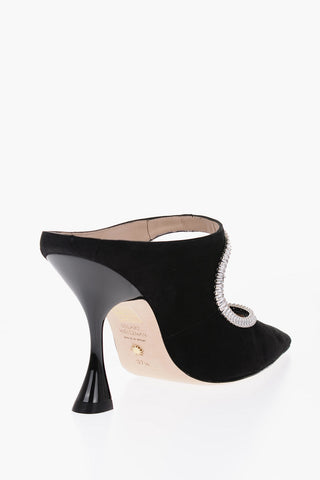 Mules in Suede CRYSTAL con Tacco a Rocchetto 10cm