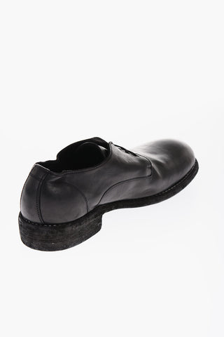 Scarpe Derby in Pelle Con Suola In Cuoio