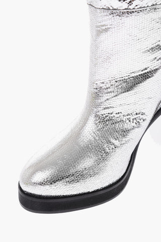 Lamè Leather LYLENE Under the Knee Boots 9cm
