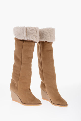 Suede Boots TILIN With 9cm Fur Cuff