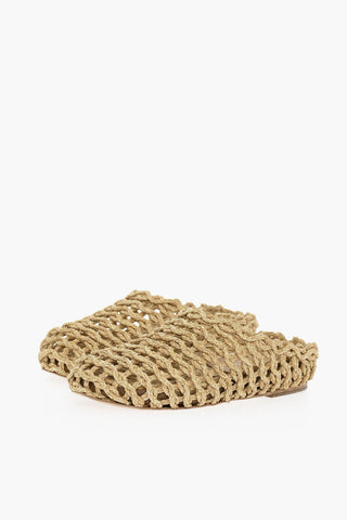 Sabot In Raffia Intrecciata SAMAY Con Suola In Cuoio
