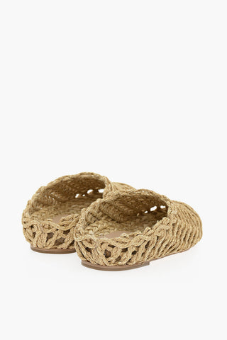 Sabot In Raffia Intrecciata SAMAY Con Suola In Cuoio