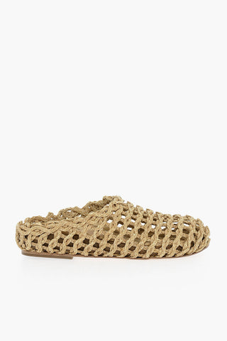 Sabot In Raffia Intrecciata SAMAY Con Suola In Cuoio