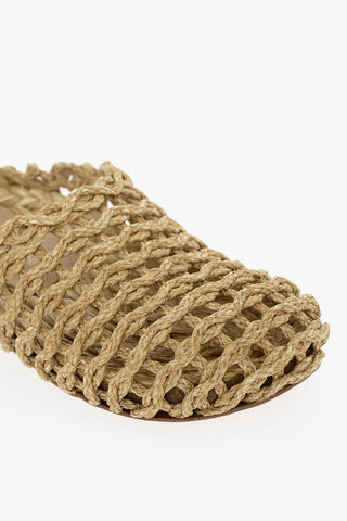 Sabot In Raffia Intrecciata SAMAY Con Suola In Cuoio