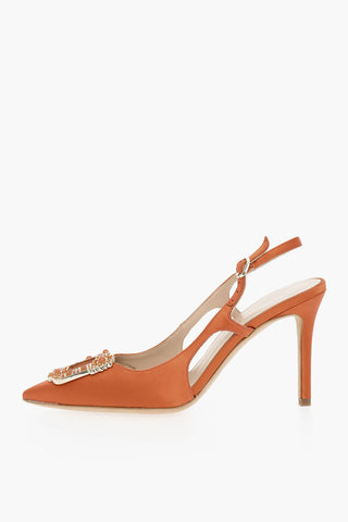 Pointed Pumps With Straps Heel 11 cm