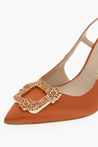 Pointed Pumps With Straps Heel 11 cm