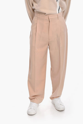 Pantaloni Loose Fit in Misto Lana a 1 Pince