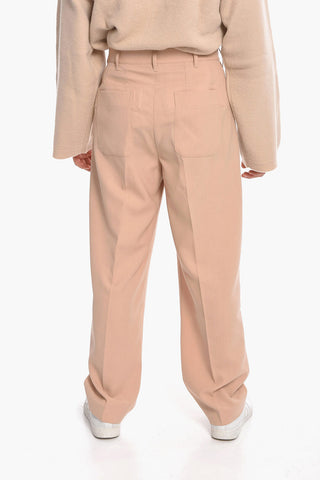 Pantaloni Loose Fit in Misto Lana a 1 Pince