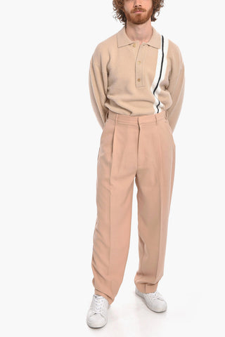 Pantaloni Loose Fit in Misto Lana a 1 Pince
