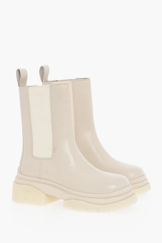 Leather Chelsea Boots With Rubber Sole