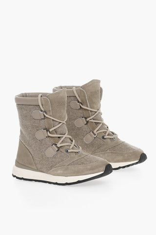 Fabric Boots with Suede Details