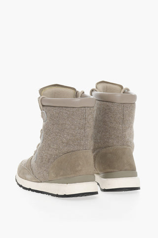 Fabric Boots with Suede Details