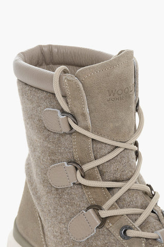 Fabric Boots with Suede Details