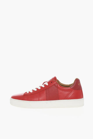 Leather COURT Low-Top Sneakers with Contrasting Details