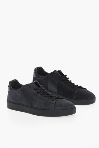 Suede COURT Low-Top Sneakers with Embossed Logo