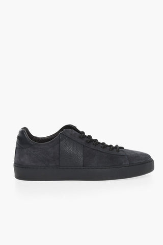 Suede COURT Low-Top Sneakers with Embossed Logo