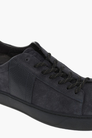 Suede COURT Low-Top Sneakers with Embossed Logo