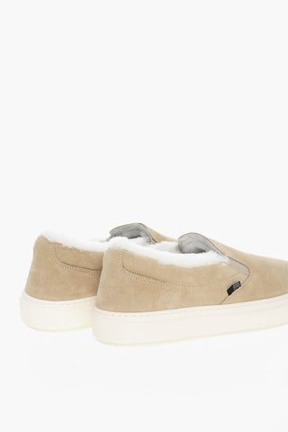 Suede Slip On Sneakers with Fur Inner