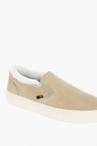 Suede Slip On Sneakers with Fur Inner