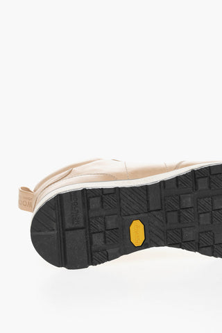 Leather JOGGER High-Top Sneakers with Contrast Laces