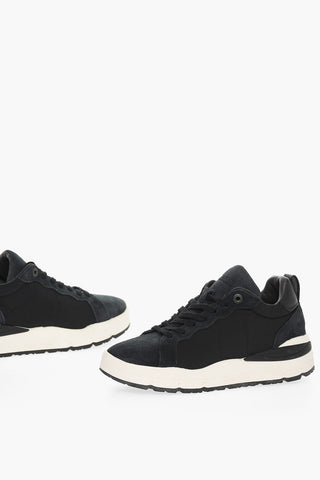 Suede and Fabric Sneakers with Contrasting Sole