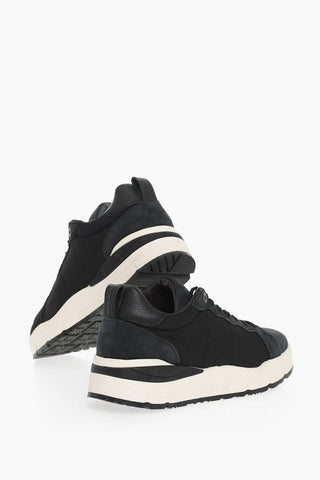 Suede and Fabric Sneakers with Contrasting Sole