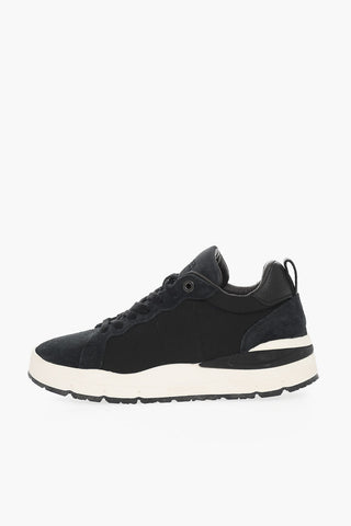 Suede and Fabric Sneakers with Contrasting Sole