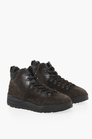 Suede Hiker Boots with Contrasting Sole