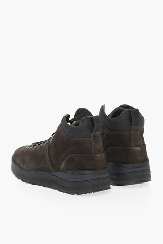 Suede Hiker Boots with Contrasting Sole