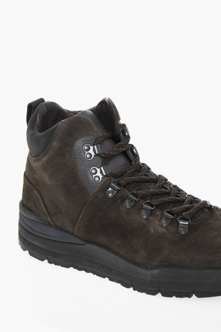 Suede Hiker Boots with Contrasting Sole