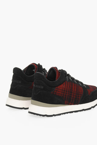 Wool Buffalo Checked JOGGER Low-Top Sneakers with Suede Details
