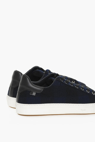 Two-Tone Wool Low Top Sneakers with Leather Trims