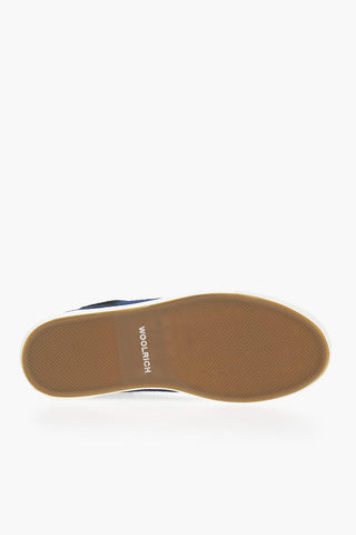 Two-Tone Wool Low Top Sneakers with Leather Trims