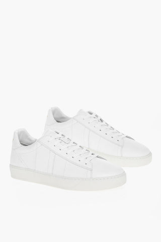 Leather Solid Color Low-Top Sneakers