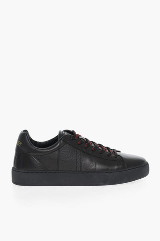 Leather COURT Sneakers with Two-Tone Laces
