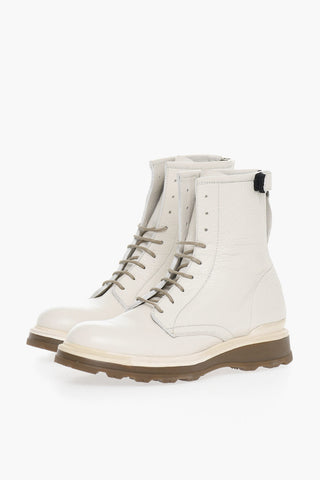 Stivaletti Derby in Pelle con Chiusura Zip