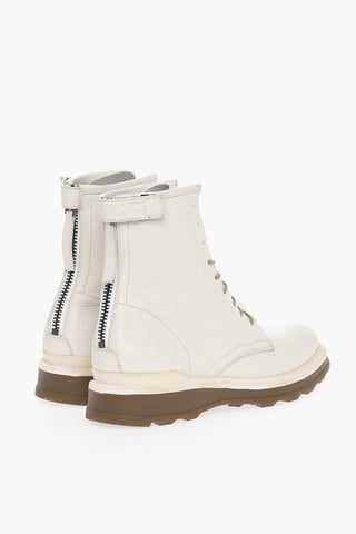 Stivaletti Derby in Pelle con Chiusura Zip