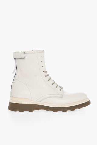 Stivaletti Derby in Pelle con Chiusura Zip