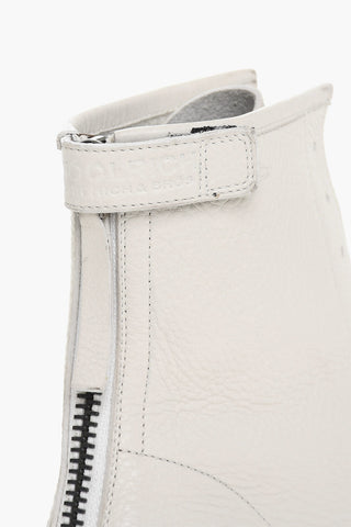 Stivaletti Derby in Pelle con Chiusura Zip