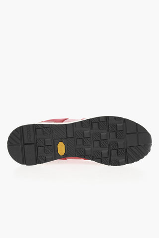 Sneakers in Pelle e Tessuto con Logo Stampato
