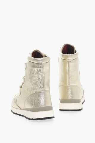 Metallic Leather Snow Boots