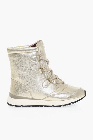 Metallic Leather Snow Boots