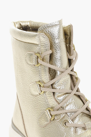 Metallic Leather Snow Boots
