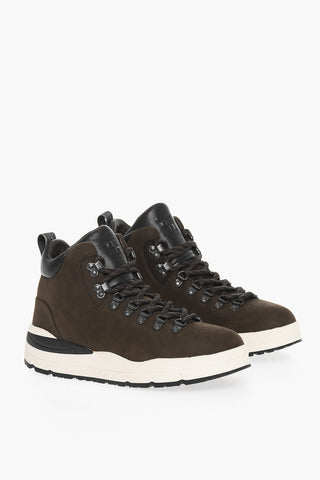 Suede Hiking Boots with Contrasting Details