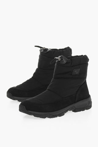 Solid Color Snow Boots with Suede Trims