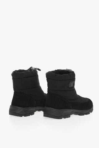 Solid Color Snow Boots with Suede Trims