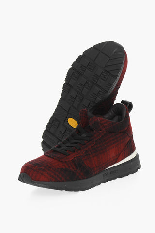 Sneakers Basse JOGGER in Lana e a Quadri Buffalo