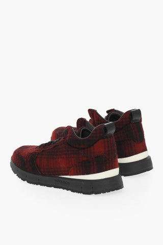 Sneakers Basse JOGGER in Lana e a Quadri Buffalo