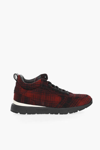 Sneakers Basse JOGGER in Lana e a Quadri Buffalo