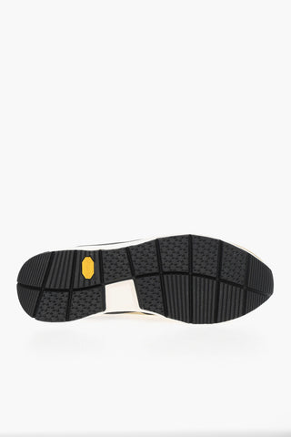 2 in 1 Suede High Sneakers with Technical Fabric Details